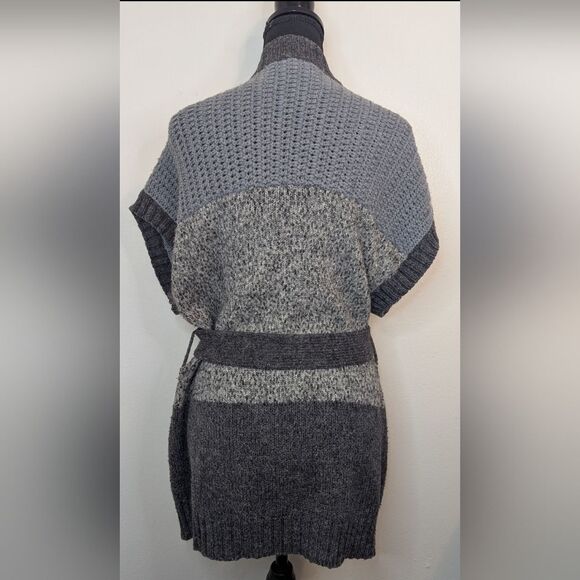 Theory Dena Gray Minimalist Quiet Luxury Cozycore Knit Cardigan Alpaca Sweater L - Picture 4 of 9